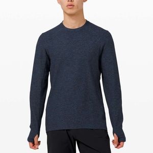 Lululemon Surge Warm Long Sleeve in Heathered True Navy/Black, Size L